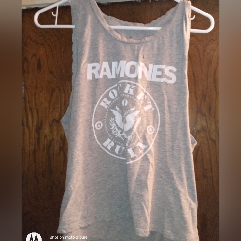 Ramones White Seal Grey Tank Top T-Shirt sz L